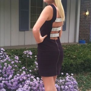 Jasz Couture plum rhinestone back dress